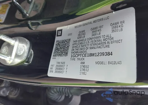 2021 Chevrolet Colorado 4Wd Long Box Lt из США, поврежденный, VIN 1GCPTCE18M1239384